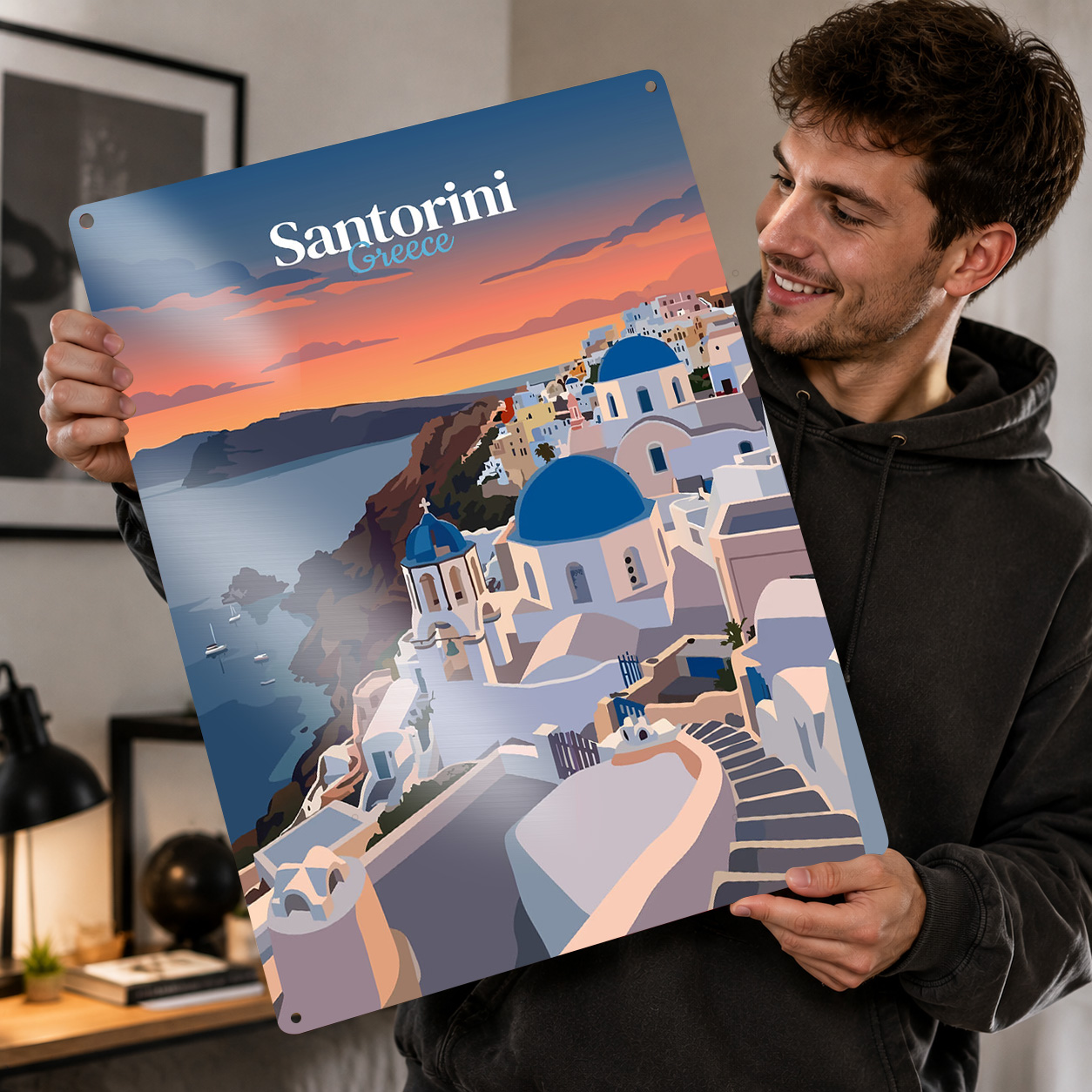 Travel Accessories Greece - Santorini Griechenland Reise Personalisiertes 3D Strukturiertes