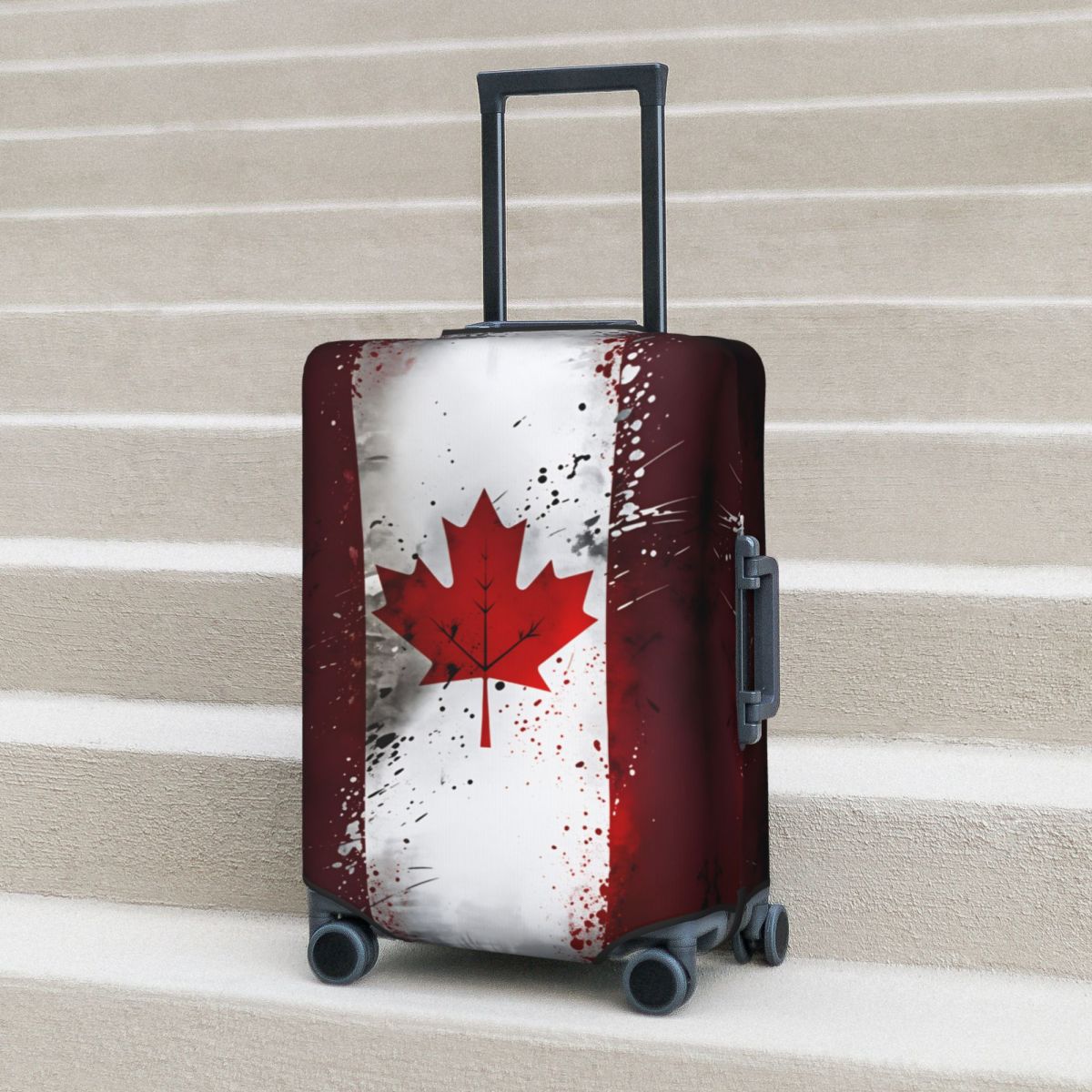 Travel Accessories Canada - Vintage-Kofferhülle mit kanadischer Flagge und Ahornblatt,