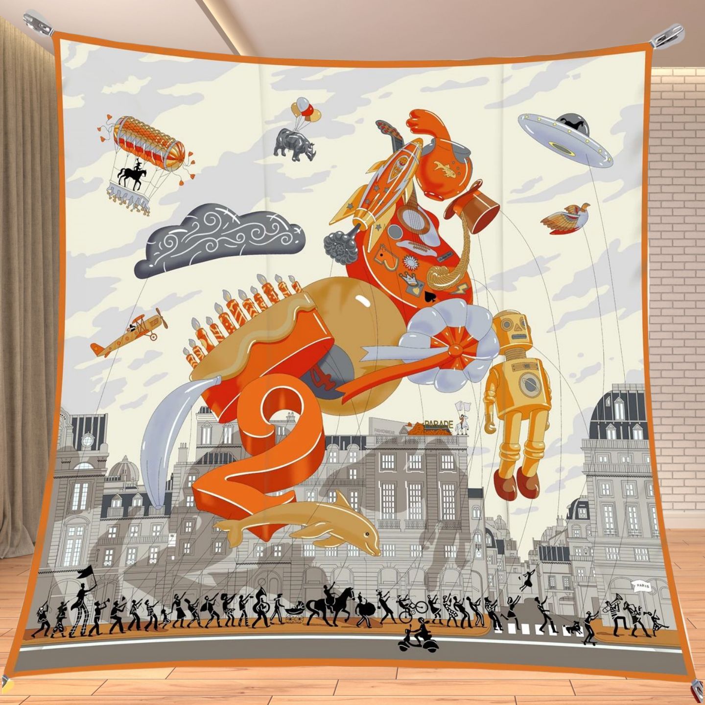 Travel Accessories Neck - 90cm Twill Seidenähnlicher Quadratischer Schal mit