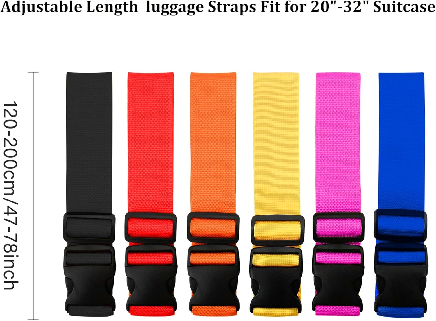 Travel Accessories B&M - Farbenfrohe Verstellbare Gepäckgurte 2er-Pack Robuste Koffergurte