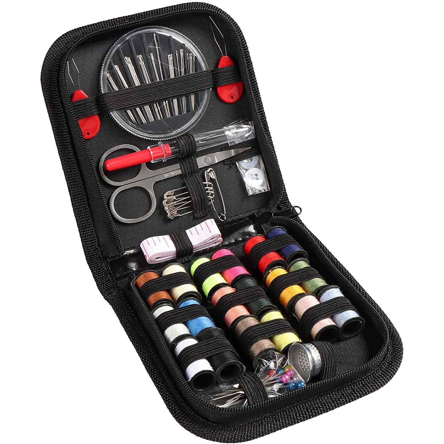 Travel Accessories To Sew - Tragbares Haushalts-Nähset, DIY-Stickerei-Handarbeits-Werkzeugset mit Nadeln, Faden