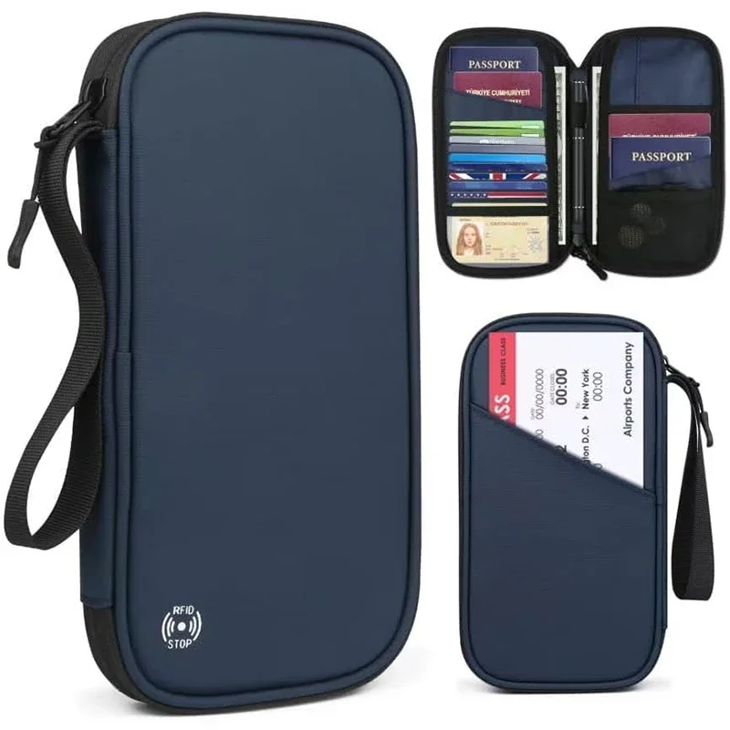 Travel Ziplock Bags - Leichte Familien-Reisepasshülle, Geldbörse, Oxford-Dokumenten-Organizer-Tasche mit Reißverschluss