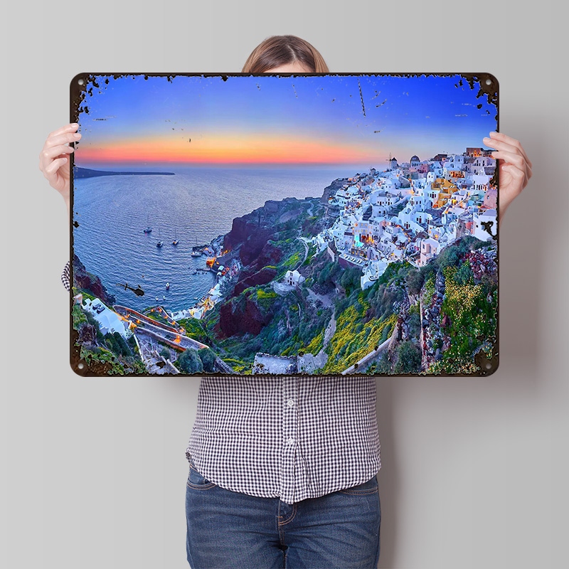 Travel Accessories Greece - Sonatorini Travel Greece Gedrucktes Poster, individuelle