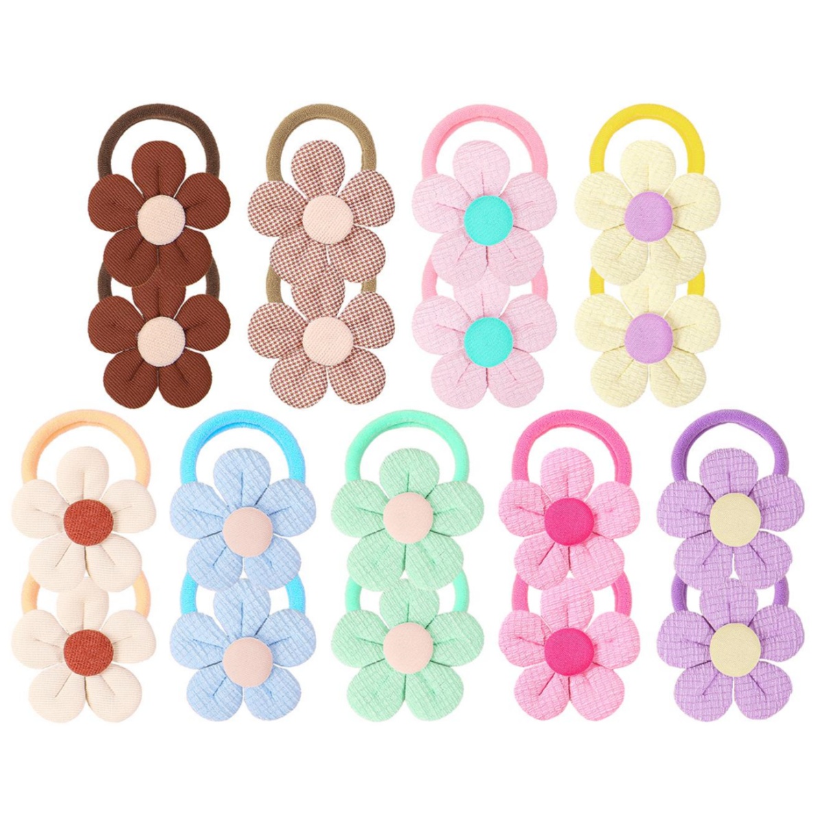 Travel Accessories For Girls - 18 Stück Sonnenblumen-Haargummis für Kinder, Mädchen,