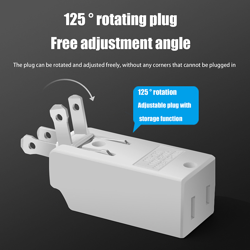 Travel Accessories Canada - 3-in-1 Wandsteckdosen-Verlängerung US-Steckdose 125-Grad-Steckeradapter Mexiko Kanada