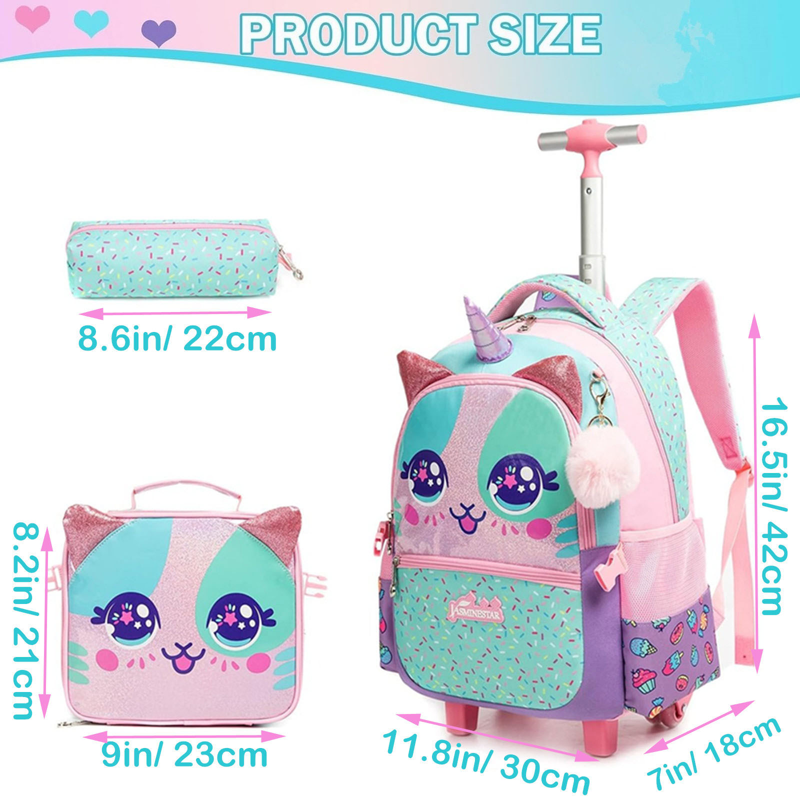 3 Stück süßer Rollrucksack für – Travel Accessories Toddler Bewertung und Preis